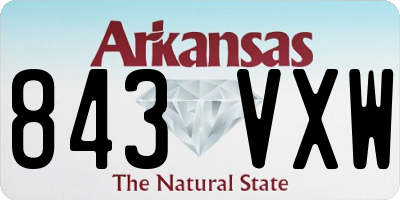 AR license plate 843VXW