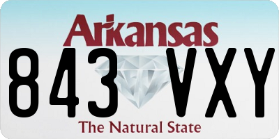 AR license plate 843VXY