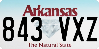 AR license plate 843VXZ
