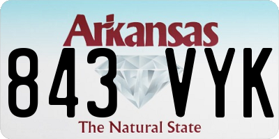 AR license plate 843VYK