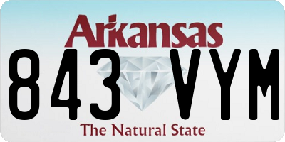 AR license plate 843VYM