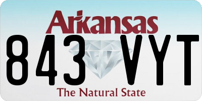 AR license plate 843VYT