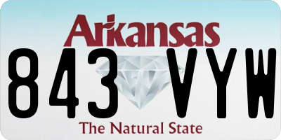 AR license plate 843VYW