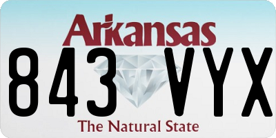 AR license plate 843VYX