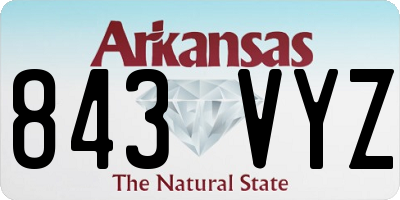 AR license plate 843VYZ