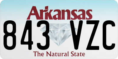 AR license plate 843VZC