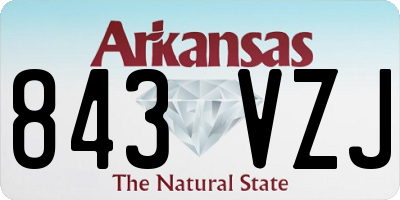 AR license plate 843VZJ