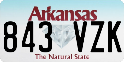 AR license plate 843VZK