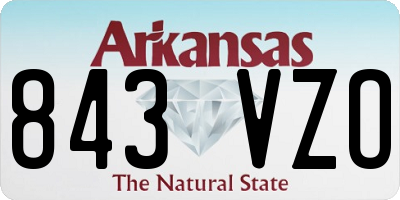 AR license plate 843VZO