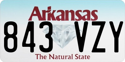 AR license plate 843VZY