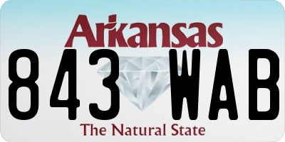 AR license plate 843WAB