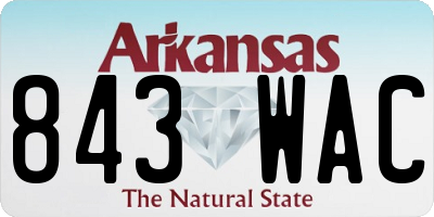 AR license plate 843WAC