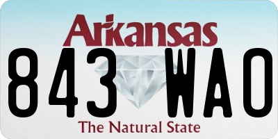 AR license plate 843WAO