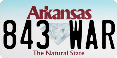 AR license plate 843WAR