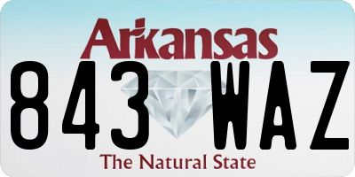 AR license plate 843WAZ