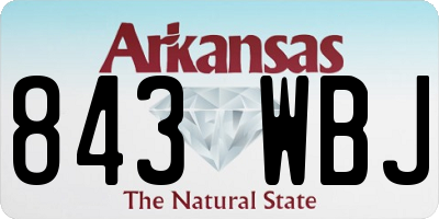 AR license plate 843WBJ