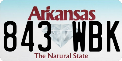 AR license plate 843WBK