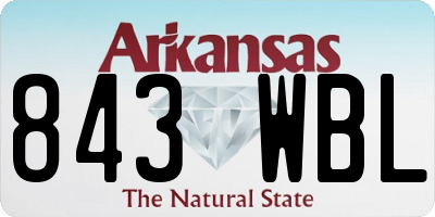 AR license plate 843WBL