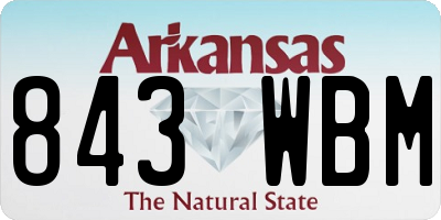 AR license plate 843WBM