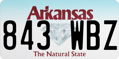 AR license plate 843WBZ