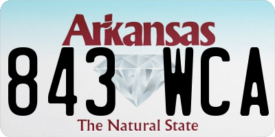 AR license plate 843WCA