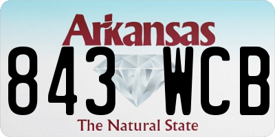 AR license plate 843WCB