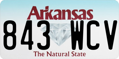 AR license plate 843WCV