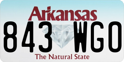 AR license plate 843WGO