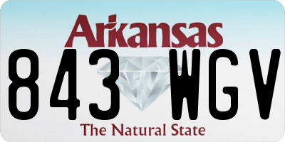 AR license plate 843WGV