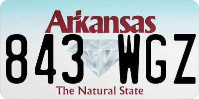 AR license plate 843WGZ