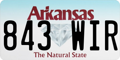 AR license plate 843WIR