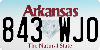 AR license plate 843WJO