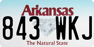 AR license plate 843WKJ