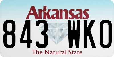 AR license plate 843WKO