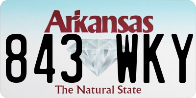 AR license plate 843WKY