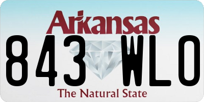 AR license plate 843WLO
