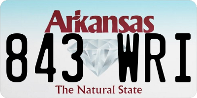 AR license plate 843WRI