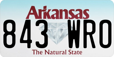 AR license plate 843WRO