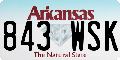 AR license plate 843WSK