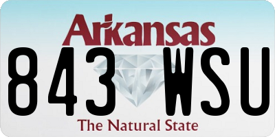 AR license plate 843WSU