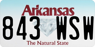 AR license plate 843WSW