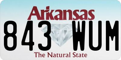 AR license plate 843WUM