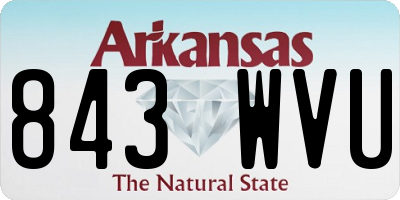 AR license plate 843WVU