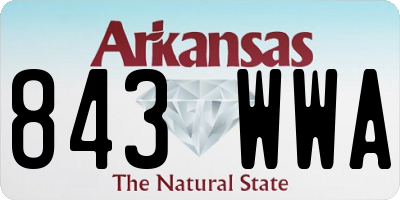 AR license plate 843WWA