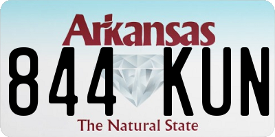AR license plate 844KUN