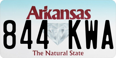 AR license plate 844KWA