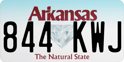 AR license plate 844KWJ