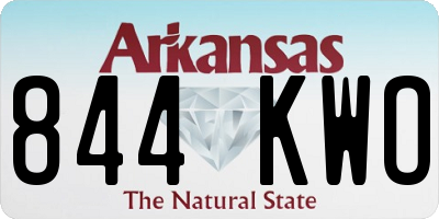 AR license plate 844KWO