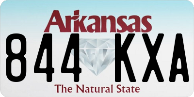 AR license plate 844KXA