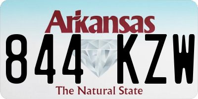 AR license plate 844KZW
